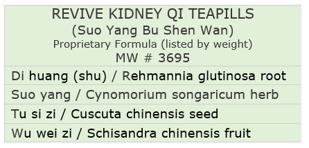 Image of Revive Kidney Qi teapills ingredients list